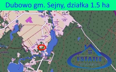 Działka pod zabudowę, 1,5 ha Dubowo gm. Sejny